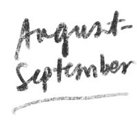 a black background with the words august - september written on it
