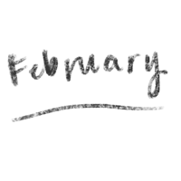 a black background with the word february written on it