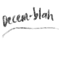 a black background with the words december blah written on it