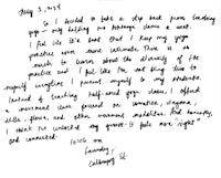 a handwritten letter with a handwritten letter on it