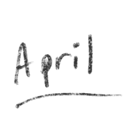 a black background with the word april written on it